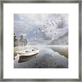 Clouds In The Lake Painting Framed Print