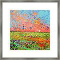 Cloudscape Vanilla Sunset On A Bed Of Blooms Painting Framed Print