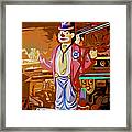 Clown With Red Balloon Framed Print