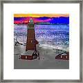 Cold And Lonely Lighthouse Framed Print