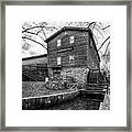 College Of The Ozarks Edwards Mill - Black And White 1x1 Framed Print