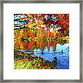 Colorful Autumn On The Lake Ap Framed Print