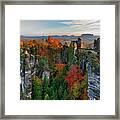 Colorful Bastei Bridge In Saxon Switzerland Framed Print