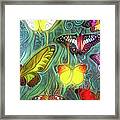 Colorful Butterflies Glowing Framed Print