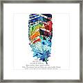 Colorful Feather Art - Cherokee Blessing - By Sharon Cummings Framed Print