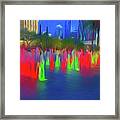 Colorful Fountains At Curtis Hixon Waterfront Park Tampa Framed Print