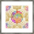 Colorful Gold Mandala Pattern Framed Print