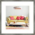 Colorful Modern Living Room Design Framed Print