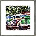 Colorful Old Rusty Cars Framed Print