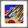 Colorful Paint Brushes Framed Print