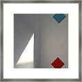 Colorful Squares Vs Light Triangle Framed Print