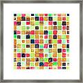 Colorful Textured Squares Framed Print