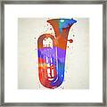 Colorful Tuba Painting Framed Print