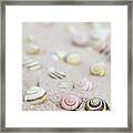 Colourful Snail Shells In The Sand Framed Print