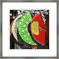 Colourful Spanish Fans For Sale In Marketplace Framed Print