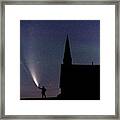 Comet Neowise And Old Church Framed Print