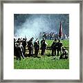 Confederates Volley Fire On Advancing Union Soldiers Framed Print