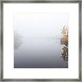 Connecticut River And Fall Foliage On A Foggy Morning Framed Print