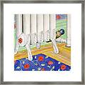 Contemporary Still Life Drawings - Radiator With Shoe Framed Print