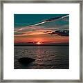 Contrails And A Fireball Framed Print