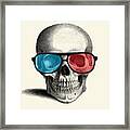 Cool Skull With 3d Glasses Framed Print