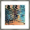 Coral And Blue Abstract Movement Framed Print