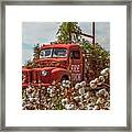 Cotton And Red Firetruck Framed Print