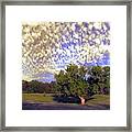 Cottonball Clouds On Golf Course Framed Print