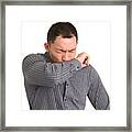 Coughing Or Sneezing Man Framed Print