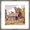 Country Barn At Buckley Vineyards In  The Sun Framed Print