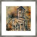 Country Church Abstract Watercolor Framed Print