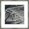 Covered Bridge Interior Lights - Black And White Framed Print