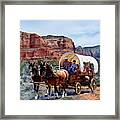Covered Wagon In Sedona Trails Framed Print