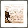 Cowgirl Boots - Sepia Framed Print