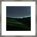 Cows On A Blue Ridge At Dusk Framed Print