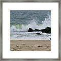 Crashing Waves Of The Atlantic Ocean In Cape May New Jersey Framed Print