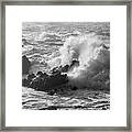 Crashing Waves On Rocks Framed Print