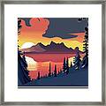 Crater Lake On Sunset Framed Print