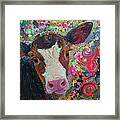 Crazy Colorful Cow Framed Print