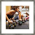 Cross Training Gym, Exercising And Focus Concepts. Framed Print