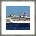 Cruise Ship Carnival Freedom Approaching Cozumel Framed Print