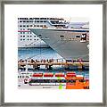 Cruise Ships In Cozumel, Mexico Framed Print