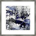 Crystalized Indigo Blue And White Abstract Framed Print