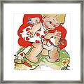 Cupid Boy With His Dog Framed Print