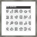 Customer Service Line Icons Framed Print