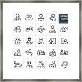 Customer Service Thin Line Icons - Editable Stroke Framed Print