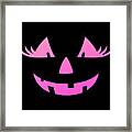 Cute Pink Pumpkin Jack O Lantern Halloween Framed Print