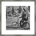 Cycling Cellist Framed Print