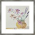 Daisies And Lavender Framed Print