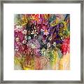 Daisy Bouquet In A Glass Framed Print